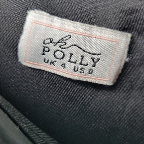 Oh Polly One-Shoulder Ruched Midi Black Dress Size 0 - Picture 8 of 9